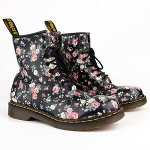 DR MARTENS 1460 Pascal English Vintage Rose Floral Combat Boots 9